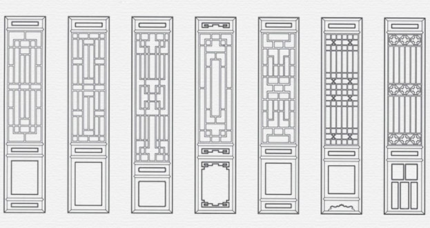 阳原常用中式仿古花窗图案隔断设计图